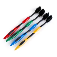 Дешевые 4 шт./компл. двойной Ultra Soft Зубная щётка с бамбуковым древесным углем нано щетка Зубная щетка для гигиены полости рта Стоматологическая черный или желтый голова