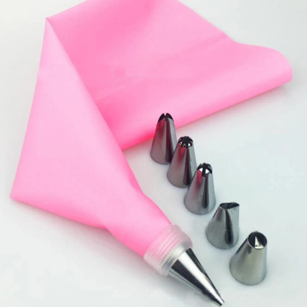 

8PCS DIY Cake Decorating Tips Set Icing Piping Cream Pastry Bag with 6 pcs Stainless Steel Nozzle Set Cake Decorating Tools