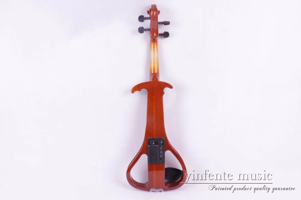 4/4 электрическая скрипка из цельного дерева бесшумный звукосниматель тонкое пламя шпон#3-2 темно-красный цвет