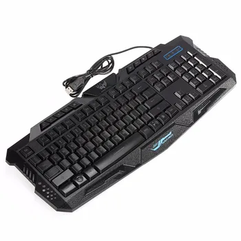 

1 Pc English-Key 3-Color Wired Switchable Backlight 104-Key A877 Keyboard for Game & Office & Computer & Home