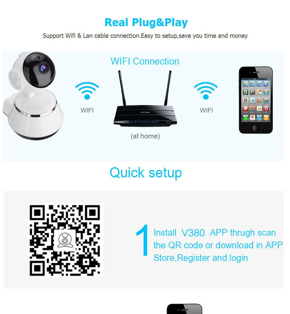 720P HD 1MP Camera ip IR Cut IP Camera PanTilt Wireless Surveillance CCTV Camera CMOS Home Security Babby Monitor (12)
