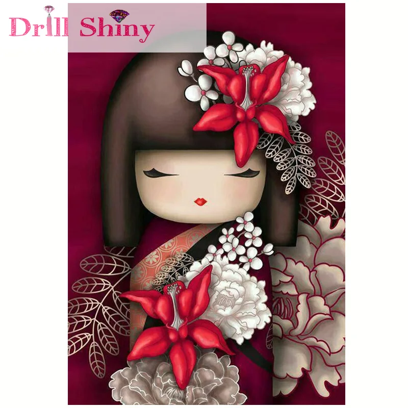 

Drill Shiny 5D DIY Diamond Painting Portrait Full Square Mosaic Creative Handmade Embroidery Cartoon Wall Paper Cross Stitch