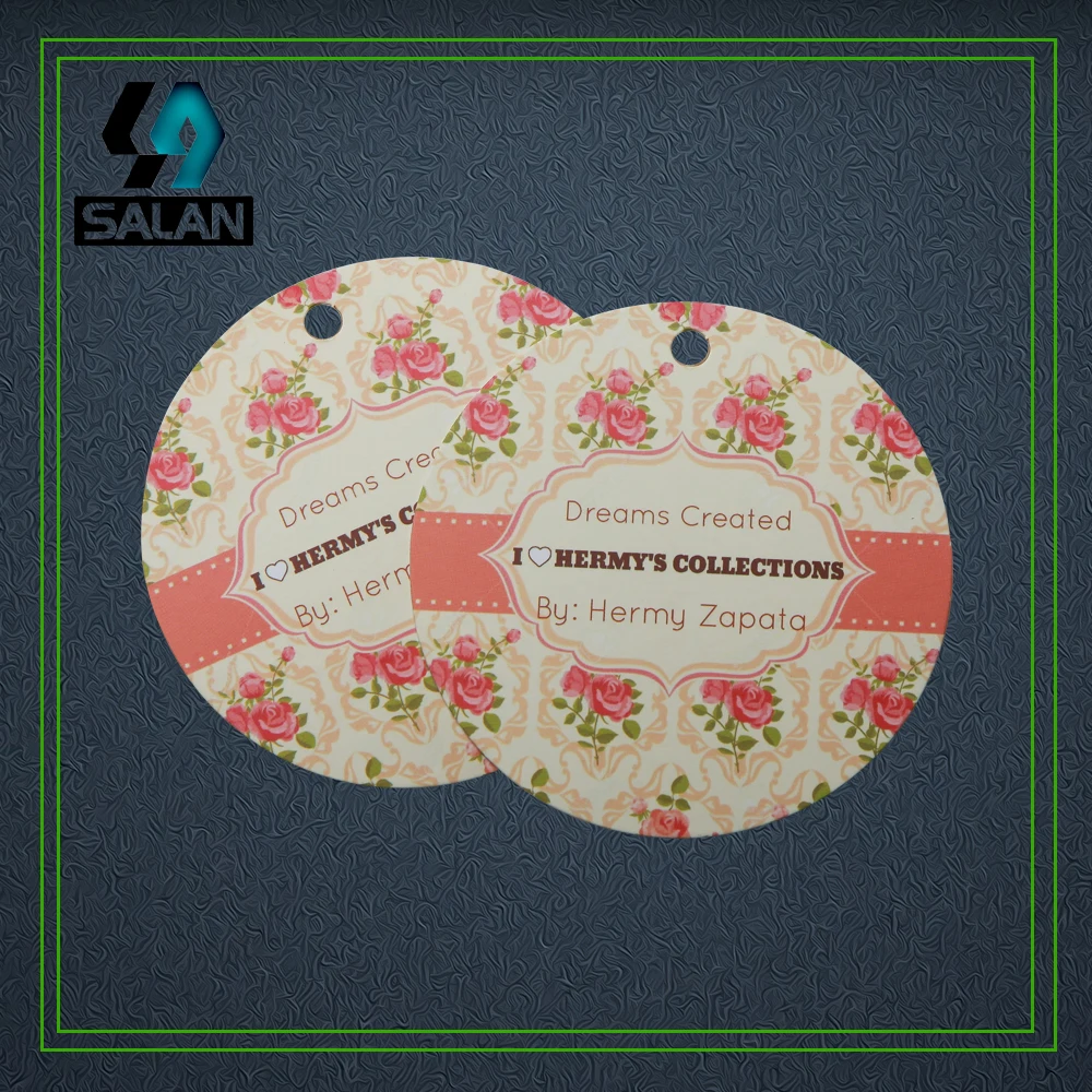 

Customize round paper printed clothing Hang tags bookmarks price swing product tags customized luggage tags Business card holder