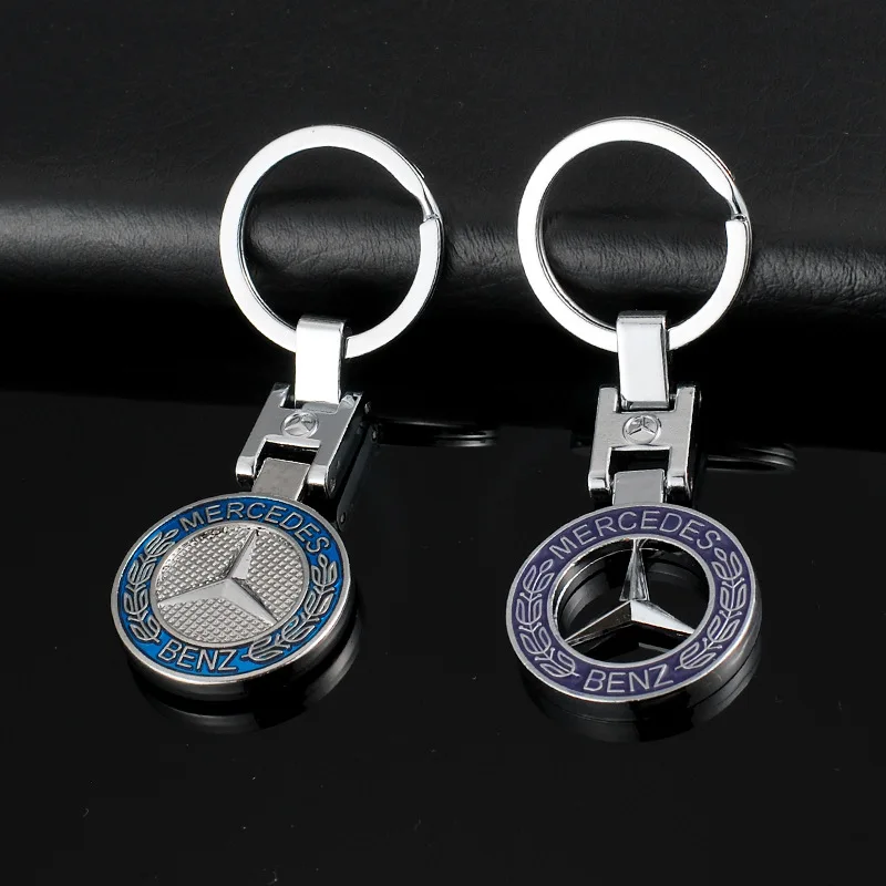 

Fashion Mercedes-Benz Keychain Car Metal Keyring Creative Double-sided Color Solid Hollow Keychain Pendant A52