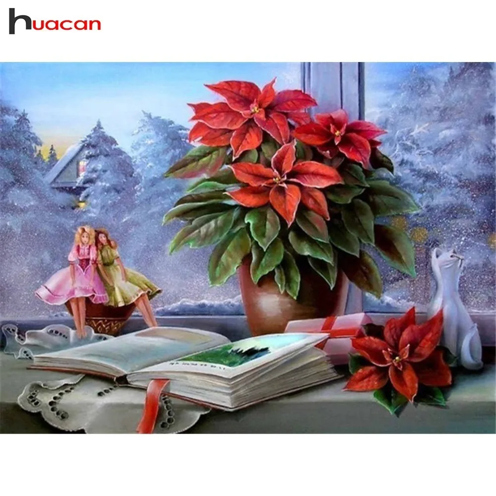 

Huacan Diamond Painting Resin Drill Crystal Diamond Embroidery Cross Stitch Scenic Diamond Mosaic Full Square Scenery Handmade