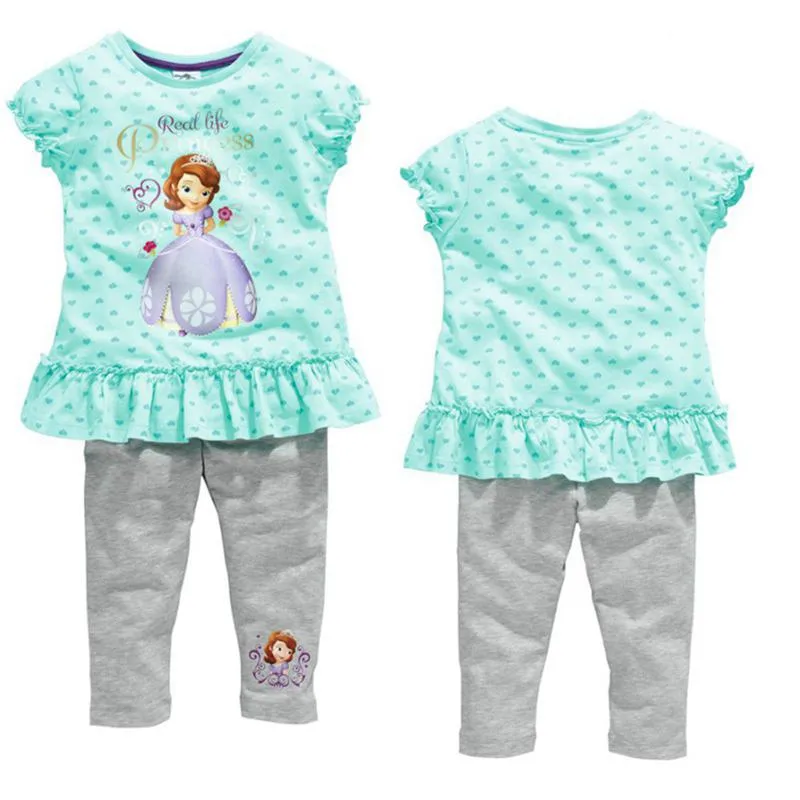 スマート王女ソフィア赤ちゃん女の子夏の服tシャツ子供パンツツーピース女の子服セットconjunto menina幼児
