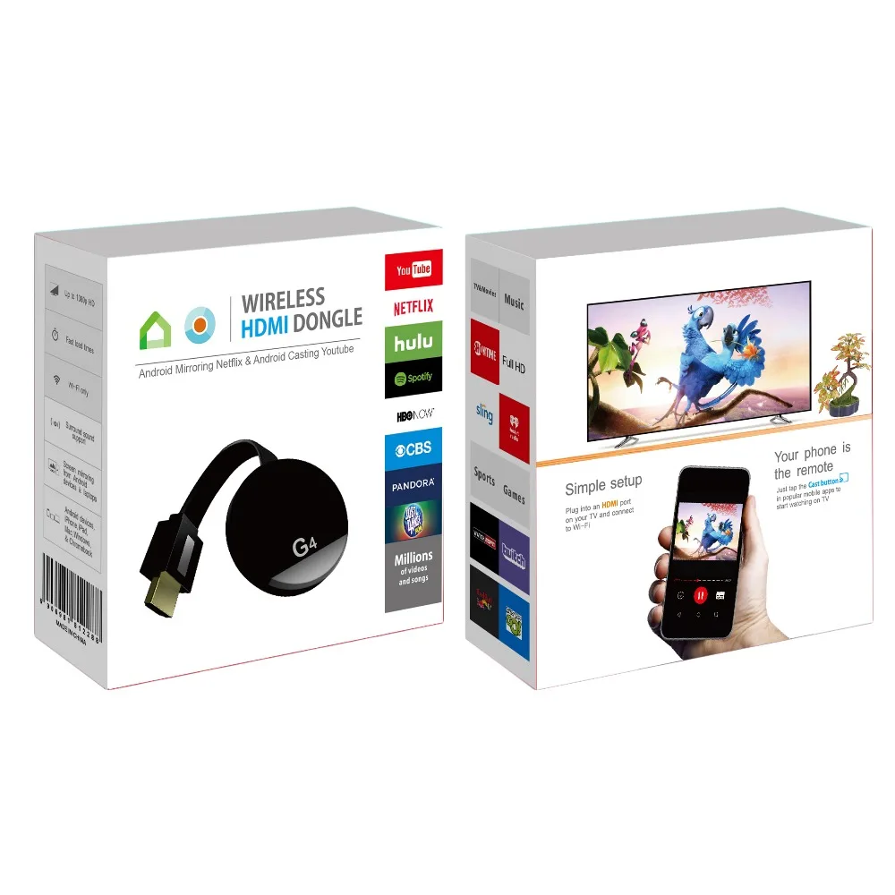 HDMI беспроводной дисплей Wecast G4 для Android iOS YouTube Google хром Airplay поддержка 4G сотовые данные рабочая среда для литья стример