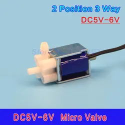 DC5V-6V мини микро Соленоидный клапан воздушный Газ Нормально закрытый клапан прямой ток электрический клапан вытяжной газ 2 положения 3 пути