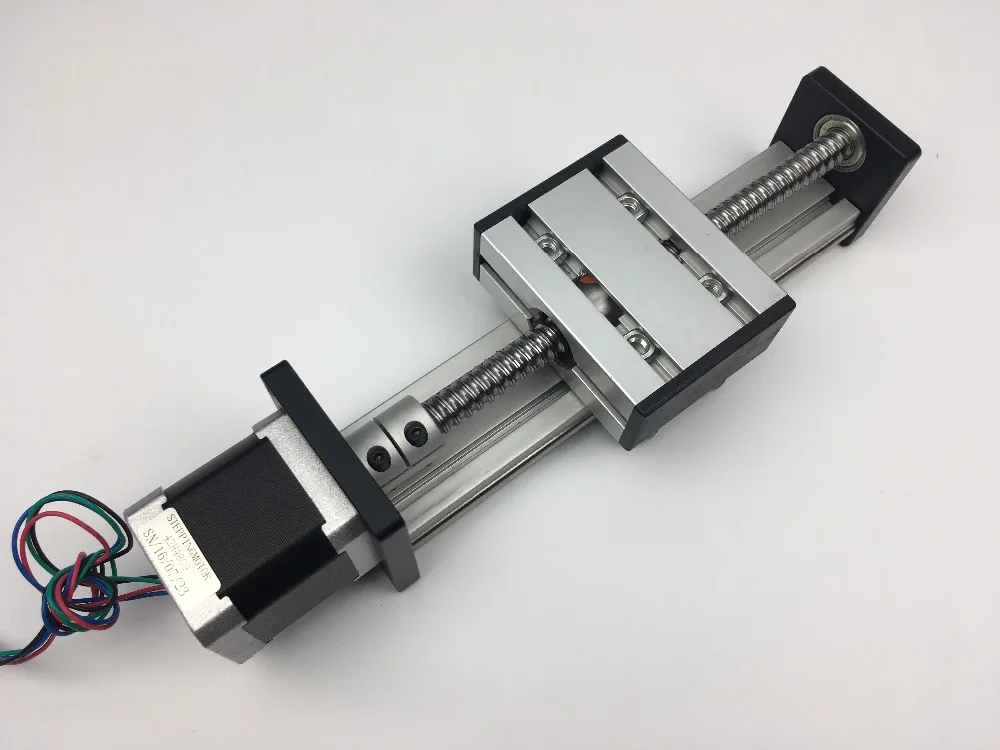 

SG Ballscrew 1610 200mm rail Travel Linear Guide + 57 Nema 23 Stepper Motor CNC Stage Linear Motion Moulde Linear