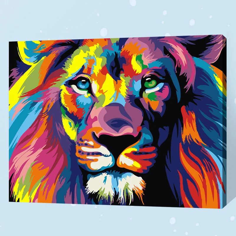 Набор для рисования по номерам на холсте 40 х50 цветов|lion oil painting|oil paintinglion |