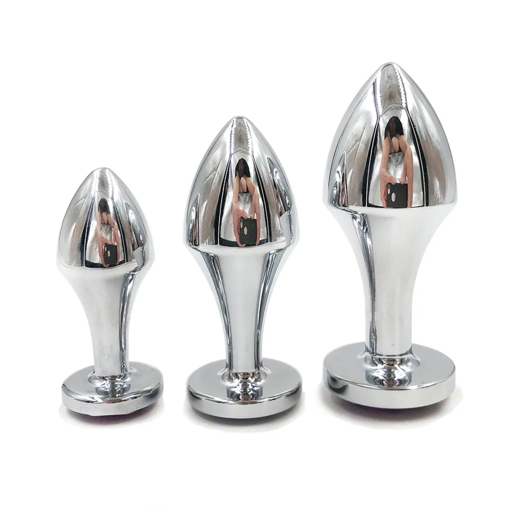3 Pcs Stainless Steel Anal Butt Plug Fantasy Sex Restraints Bondage SM Anal Stimulation toy 1