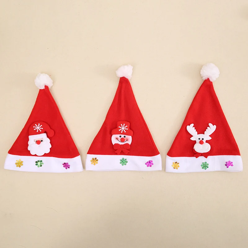 Мультфильм Дети Санта Клаус со снеговиками, с северными оленями Рождество Детские шапки подарок вечерние кепки Рождество поставки орнамент