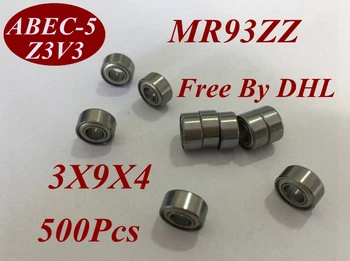 

500pcs MR93Z MR93ZZ MR93 ZZ MR93-ZZ 3X9X4 MM 3*9*4 MM Miniature roller micro shaft motor deep groove Ball Bearing tools