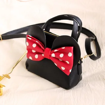 

PU leather bow princess women's mini tote handbags ladies cross-body messenger bags bolsos mujer bolsas feminina for baby girls