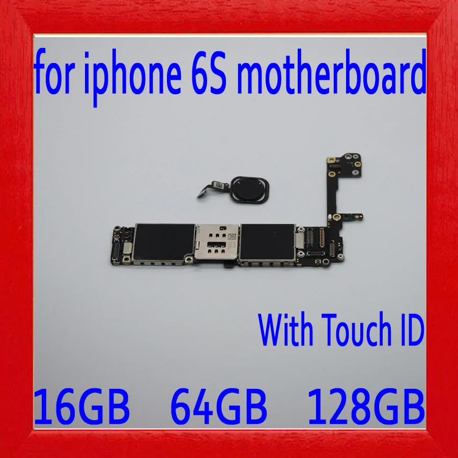 

16GB / 64GB / 128GB Black for iphone 6S Motherboard with Touch ID,100% Original unlocked for iphone 6S Mainboard,No iCloud