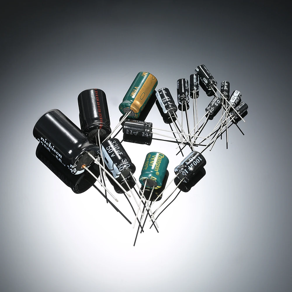 

KKMOON 120pcs 15Values Capacitor Set 1-2200uF 50V Electrolytic Capacitors Assorted Kit Electronic Components Kit