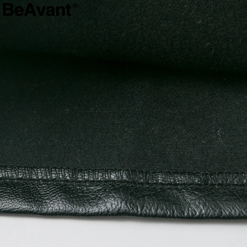 BeAvant гофрированная Женская юбка из искусственной кожи с высокой талией на Молнии Черная Женская мини-юбка сексуальные вечерние Клубные