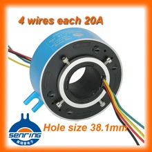 Senring производство скольжения кольцо 4 провода каждый 20A с отверстием Размер 38,1 мм вращательное соединение