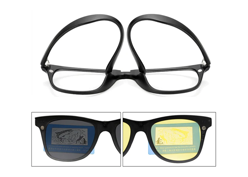 Два Oclock 3 в 1 магнитные солнцезащитные очки для мужчин и женщин 3D/серый/ночное видение поляризованные прикрепляемые очки близорукость оптическая оправа для очков