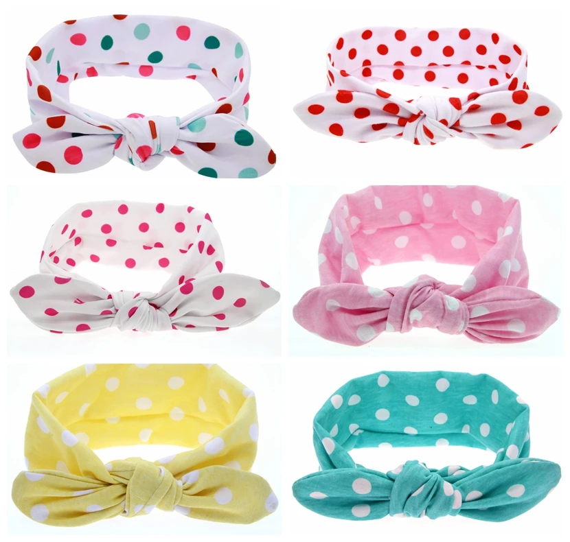 10pcs polka dot Headwrap Turban Twist Hair bands Head Wrap Twisted Knot