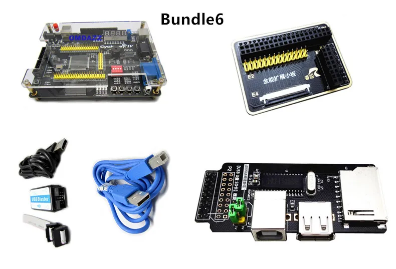 Altera Cyclone IV EP4CE6 FPGA макетная плата NIOSII EP4CE PCB и USB Blaster Jtag как программист - Цвет: Bundle6