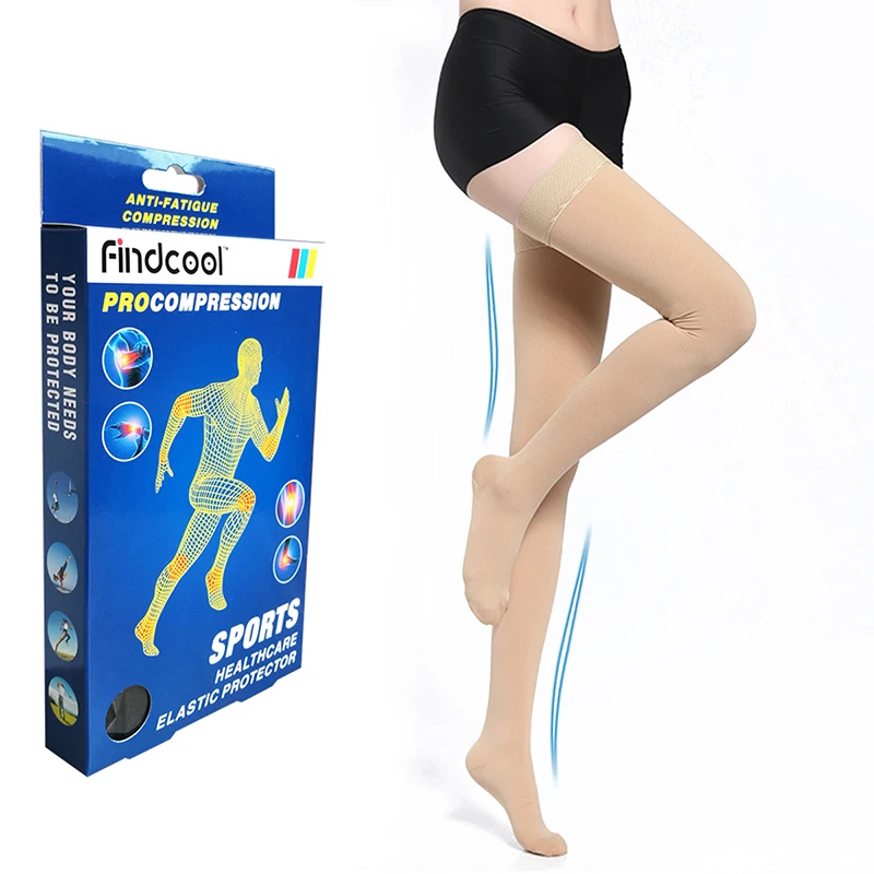 Findcool варикозное расширение вен бедра высокие 23-32 мм рт. ст. медицинские компрессионные носки с закрытым носком