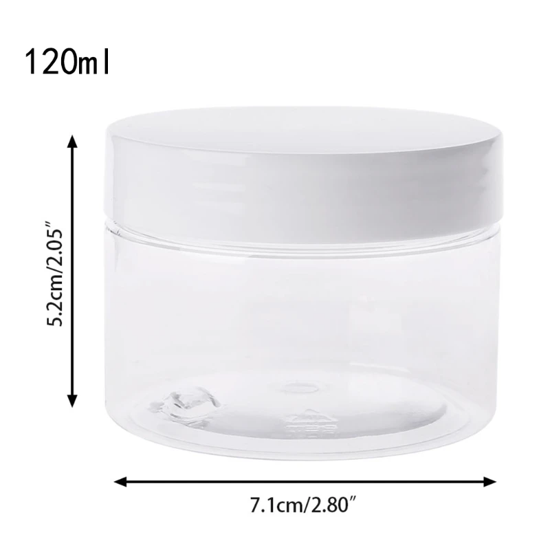 

120ml Empty Plastic Container For Slime Foam Light Clay Organizer Makeup Jar Nail Box Cosmetic Pot Cream Bottle Food Storage Can