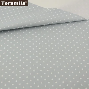 

2016 Shining Stars Design 100% Light Grey Cotton Fabric Fat Quarter Home Textile Material Bed Sheet Patchwork CM