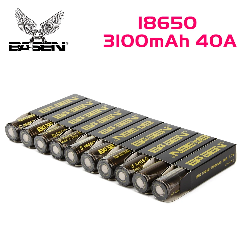 Basen аккумуляторные батареи 18650 40A аккумуляторная батарея samsung фонарик 8 шт. |