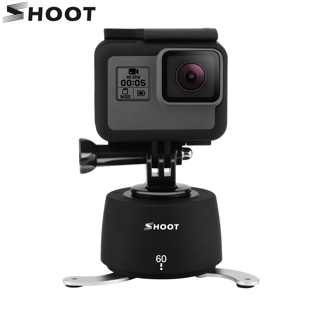 360 Degrees Time Lapse Head Tripod Head For Gopro Hero 6 5 3 4 Session Yi 4k Sjcam Eken Sports Camera With Tripod Head Set For Gopro Hero Sport Camera Yiyi Sport Aliexpress