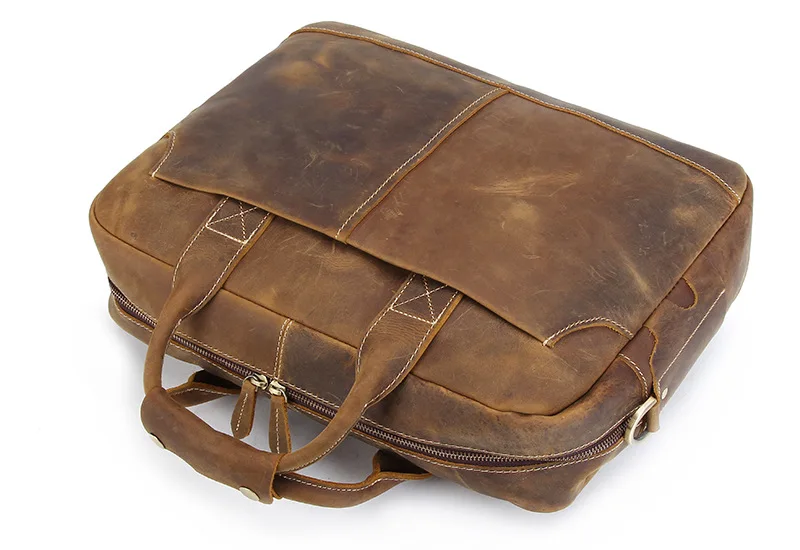 Crazy Horse мужской портфель из натуральной кожи, винтажная сумка через плечо, мужская деловая сумка для ноутбука для мужчин