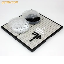 High Quality Convenient Game of Go Board Game Foldable For Chess Games Box Travel portable Chess Magnetic Resin Go Game qenueson