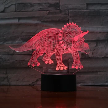 

Novelty lampara Dinosaur LED night lamp Colors Changing RGB Light Touch Switch ABS Base Acrylic Plate Crafts Lighting Kids Gifts