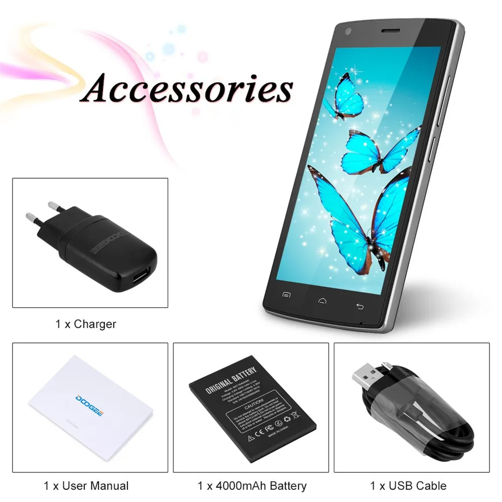 Doogee X5 макс мобильного телефона Android 6 0 5 &quotHD MTK6580 4 ядра 1 ГБ Оперативная память 8