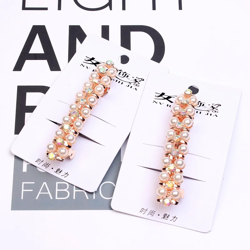 

Pearl Hairpins Headwear For Women Girls Rhinestone Hair Spring Clips Fashion Pins Barrette Styling Tools Accessories
