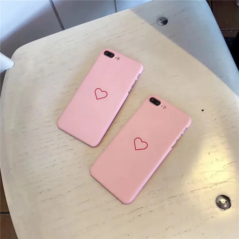

Pink Little Love X Apple7 plus Mobile Phone Shell IPhone6plus/8/5g Matte Half Pack Hard Shell Tide