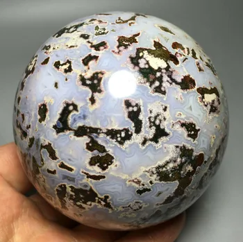 

909g RARE NATURAL OCEAN JASPER QUARTZ CRYSTAL BALL HEALING wedding gifts