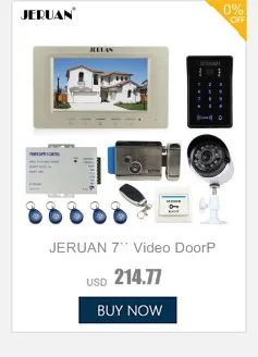 JERUAN Home 7 ''ЖК-Видео дверной телефон домофон система Комплект водостойкая RFID камера доступа + 700TVL аналоговая камера + E-lock