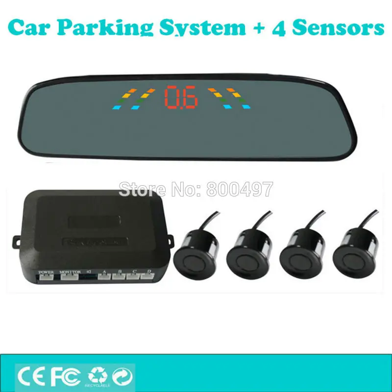 New Car Parking Assistance System with 4 Parking Sensors Rearview