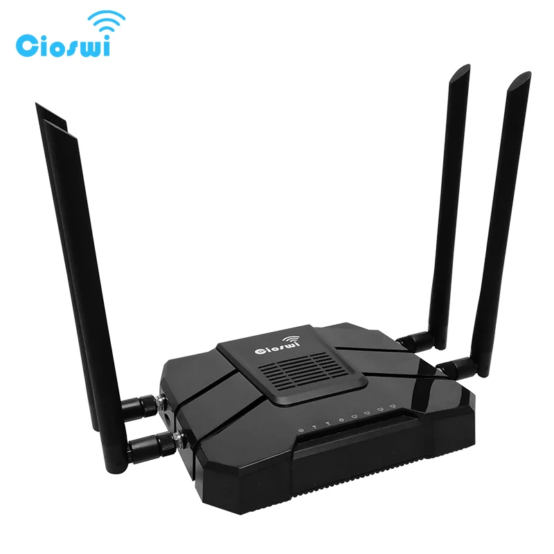 Cioswi WR246 1200Мбитс двухдиапазонный роутер Wi-Fi репитер 5 ГГц Openwrt 4G LTE маршрутизатор модем 4G Wi-Fi сим картой Поддержка сетевой карты - Цвет: black