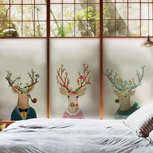 Электростатический скраб резины- стеклянной пасты Олень стекло наклейки бумаги полупрозрачные непрозрачные стекла Вставить