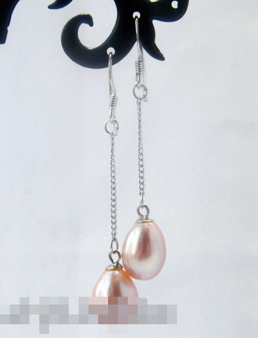 

free shipping 12519 Rice Lavender Freshwater Pearl Dangle Earring