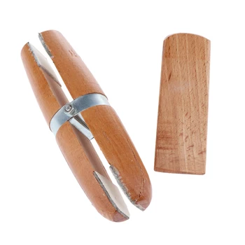 

Jewellers Double Ended Wooden Ring Clamp With Thick Leather Lined Jaws Wedge