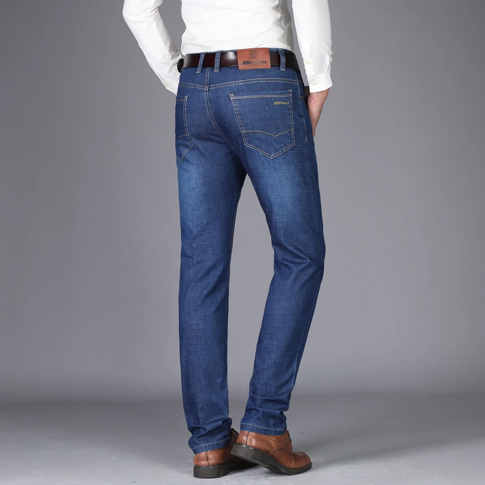 NIGRITY Man jeans 2018 New Fashion business Casual Denim Pants Men Straight cut slight stretch trousers large size 29-40 4 color