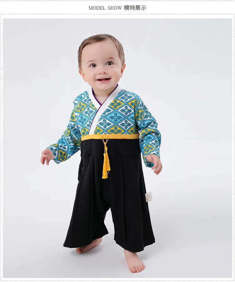 Детское кимоно, японская одежда для малышей г., Летний детский комбинезон для младенцев в стиле ретро, японские пижамы комбинезоны для малышей Fantasia Bebe Y686