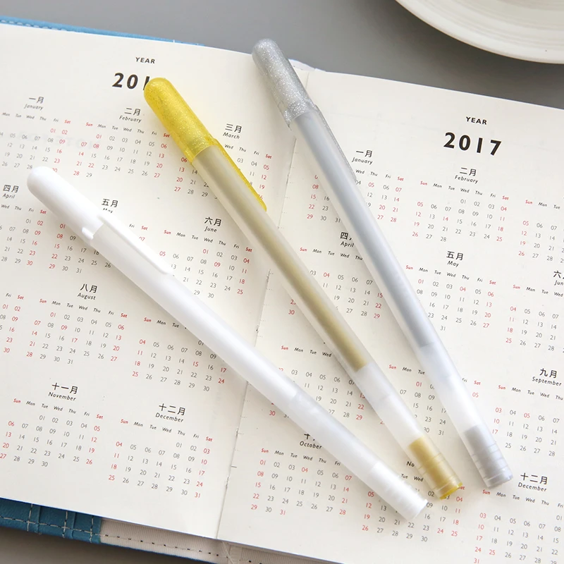 

1pc japan sakura High light marke pen Black cardboard Metal pen fluorescent pen The white line pens stationery