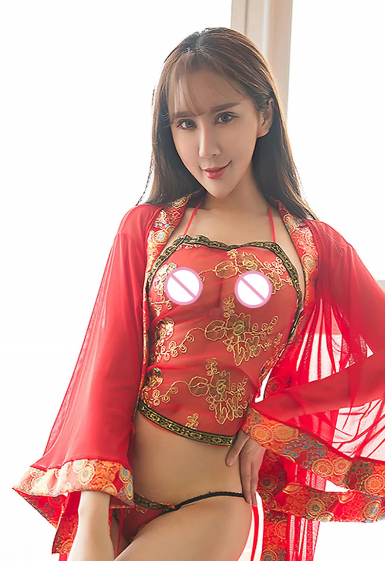 Red Chinese-style Sexy Lingerie Erotic Porn Lenceria Night Gown Neck Teddy  Chinese Lingerie Women Sexy Costumes Sexy Cosplay - Exotic Sets - AliExpress