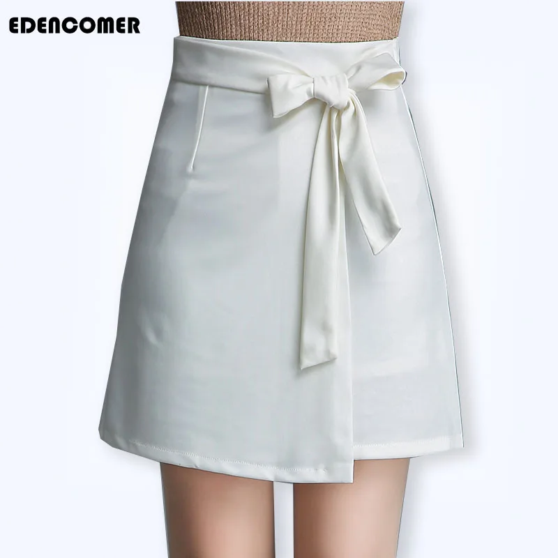 

Fashion New 2018 Summer The Sleek Minimalist Skirt Female New Temperament Solid Color Was Thin Sweet A Word White Skirt