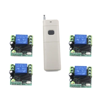 

2016 New 12V 1ch wireless remote control switch system 1 transmitter & 4 receiver relay smart house Free shipping 4224
