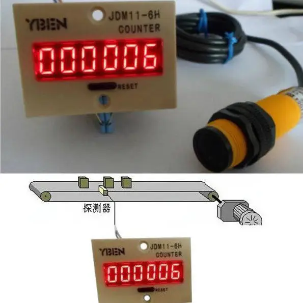 

Digital LED Photoelectric induction counter punch AC 220V Retail Traffic People Counting + Sensor Switch for Flow count speed